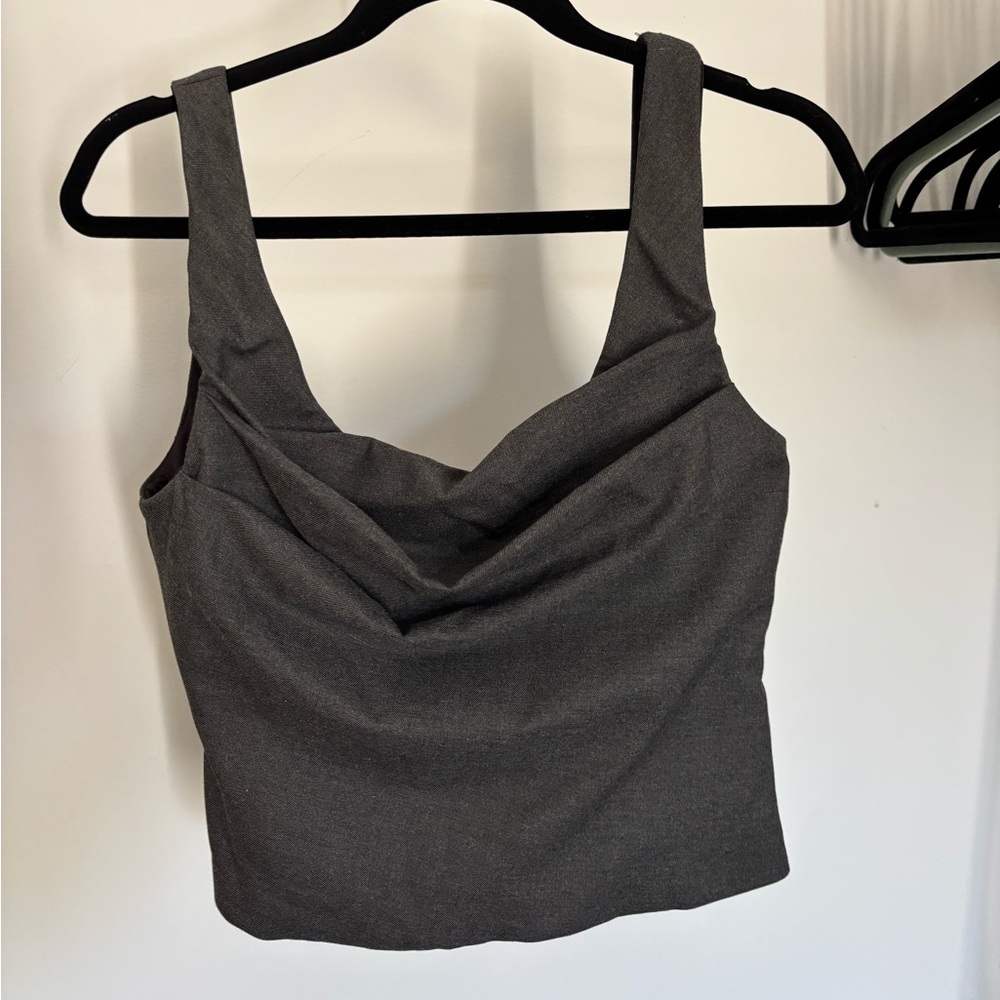 Zara Charcoal Cowl Neck Top